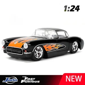 JADA 1:24 Corvette 1957 Alloy Muscle Car Diecasts & Toy Vehicles Car Model Miniature Scale Model Car For Children