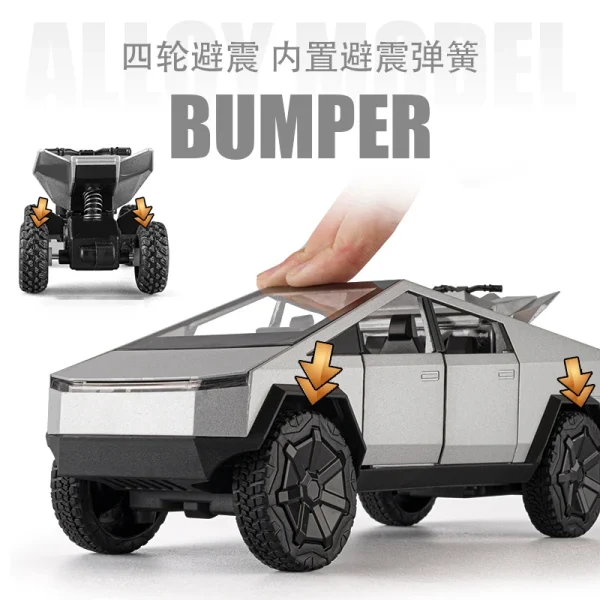 1:24 Cyber toy truck Model Y Model 3 Model X Alloy Diecasts & Toy Vehicles Metal Toy Car Model Sound and light Collection Toy - Image 2