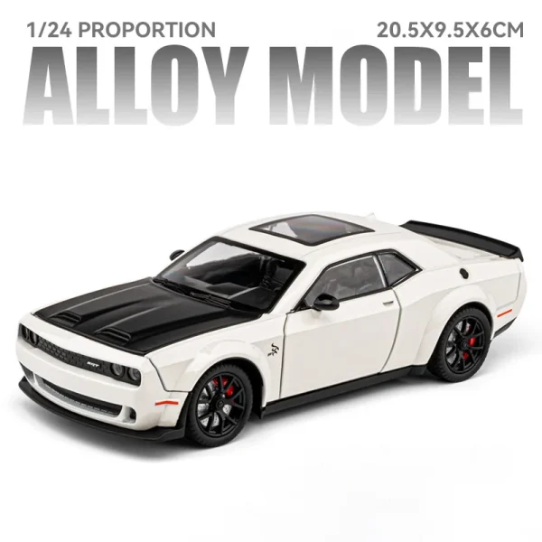 1:24 Dodge Challenger Hellcat Redeye Alloy Muscle Car Model Sound and Light Pull Back Children's Toy Collectibles Birthday gift - Image 6