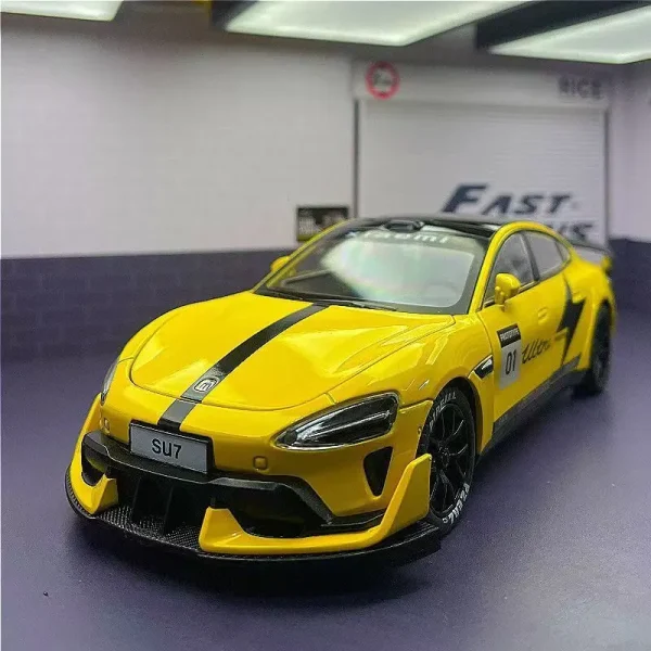 1:24 MI SU7 Ultra Supercar Alloy Die Cast Toy Car Model Sound and Light Children's Toy Collectibles Birthday gift