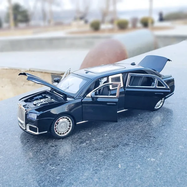 1:24 Aurus Motors Aurus Senat Russia Presidential Car Alloy Car Model Sound and Light Children's Toy Collectibles Birthday gift - Image 5