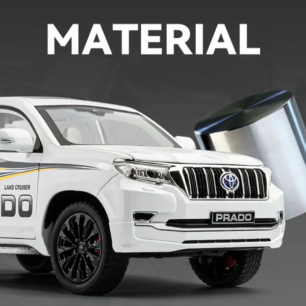 1:18 Toyota Prado Land Cruiser SUV Alloy Die Cast Toy Car Model Sound and Light Children's Toy Collectibles Birthday gift - Image 3