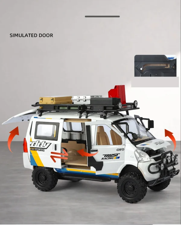 1:24 WuLing VAN Off-Road Vehicle Alloy Muscle Car Model Sound and Light Pull Back Children's Toy Collectibles Birthday Gift - Image 13