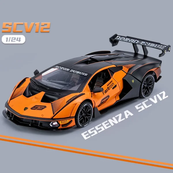 1:24 Lambos Essenza SCV12 Alloy Sports Car Model Diecast Sound Super Racing Lifting Tail Hot Car Wheel For Children Gifts - Image 5
