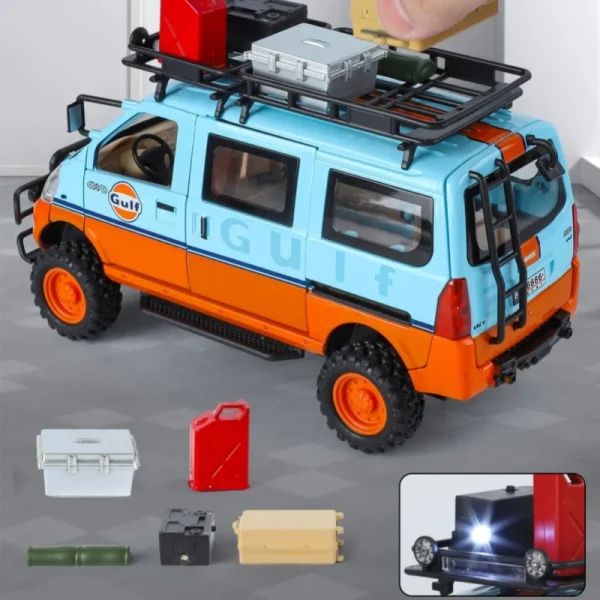 1:24 WuLing VAN Off-Road Vehicle Alloy Muscle Car Model Sound and Light Pull Back Children's Toy Collectibles Birthday Gift - Image 4