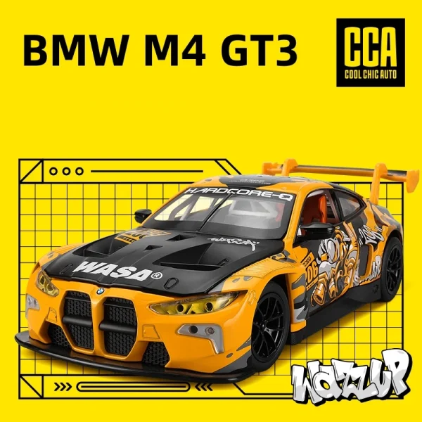 1:24 AUDI R8 LMS BMW M4 GT3 WASA Supercar Alloy Car Model Sound and Light Children's Toy Collectibles Birthday gift - Image 3