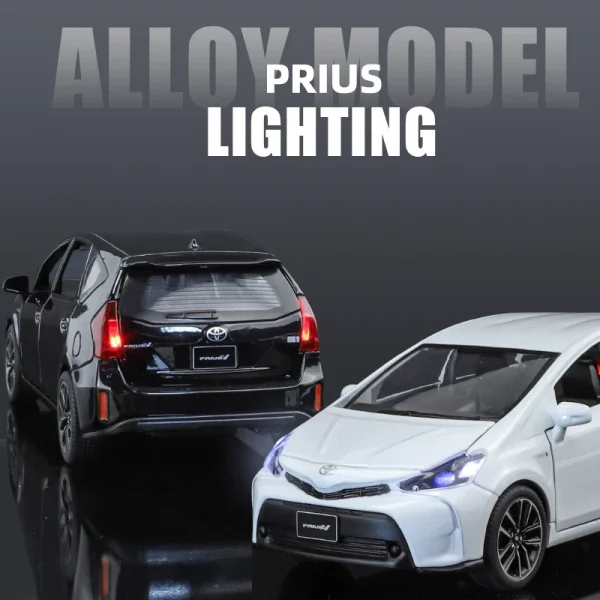 1:32 Prius SUV Alloy Muscle Car Model Sound and Light Pull Back Children's Toy Collectibles Birthday gift - Image 3