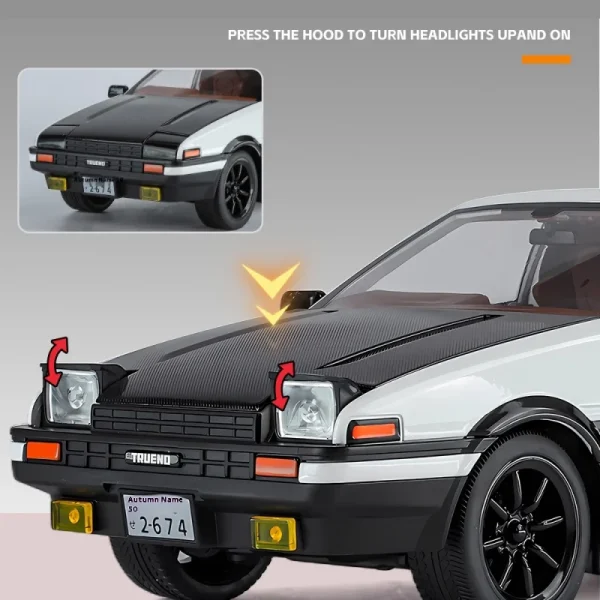 1:18 Initial D AE86 Alloy Car Model Sound and Light Children's Toy Collectibles Birthday gift - Image 6