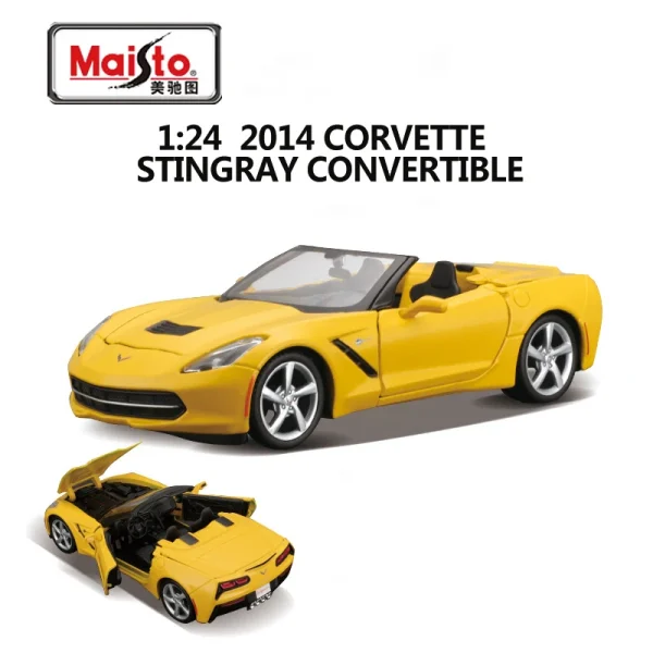 Maisto 1:24 Corvette Stingray Convertible 2014 Alloy Car Diecasts & Toy Vehicles Miniature Scale Model Car Toys For Children - Image 3