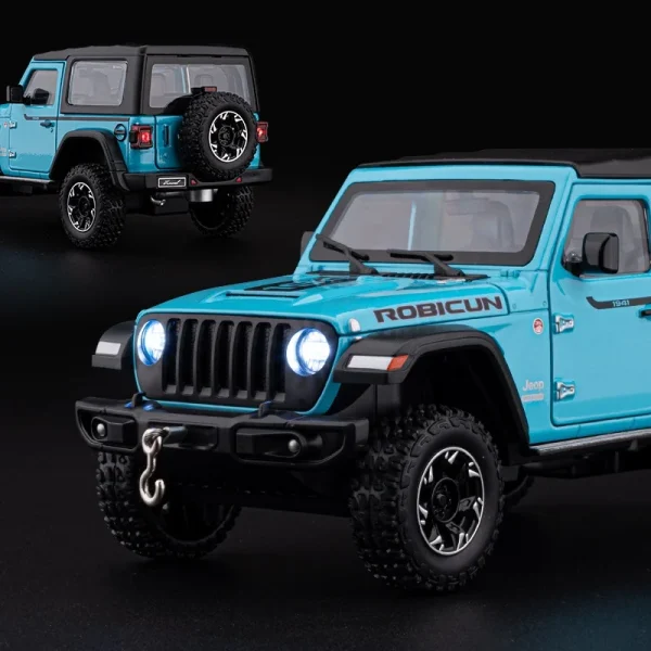 1:24 Wrangler Rubicon Detachable Roof Alloy Car Model Sound and Light Pull Back Children's Toy Collectibles Birthday gift - Image 3