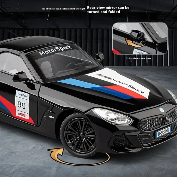 1:22 BMW Z4 M40i Supercar Alloy Car Model Sound and Light Pull Back Children's Toy Collectibles Birthday gift - Image 5
