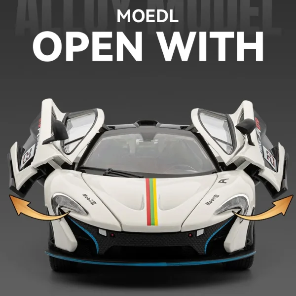 1:24 P1 GTR Supercar Alloy Car Model Sound and Light Pull Back Children's Toy Collectibles Birthday Gift - Image 5