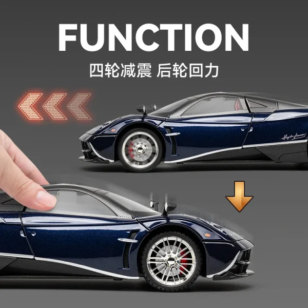 New 1:18 Pagani Huayra Dinastia Supercar Alloy Diecasts & Toy Vehicles Metal Toy Car Model Sound and light Collection Kids Toy - Image 5