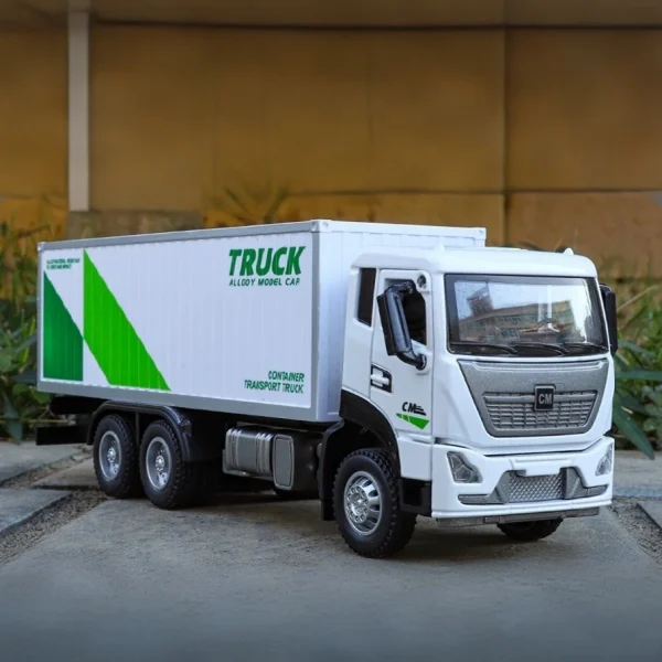 1:32 Container Transport Truck Alloy Car Diecasts & Toy Vehicles Car Model Sound and light Pull back Car Toys For Kids Gifts - Image 2