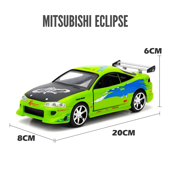 JADA 1:24 Fast & Furious Brian Eclipse Alloy Car Diecasts & Toy Vehicles Car Model Miniature Scale Model Car For Children - Image 3