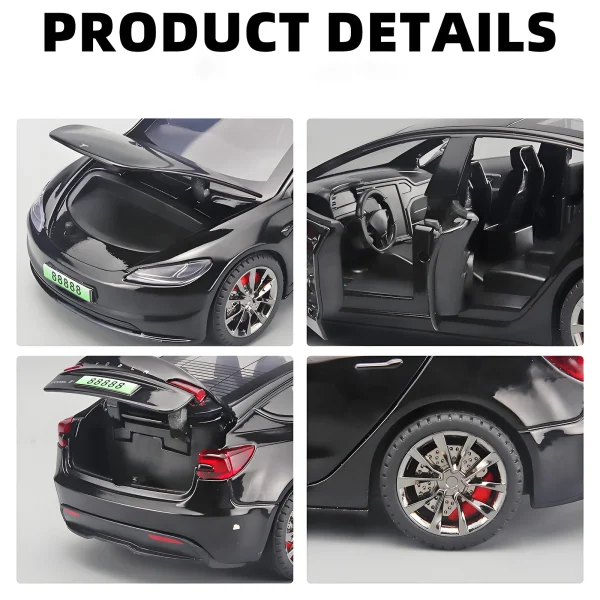 2024 NEW 1:32 Model3 Model 3 Alloy Muscle Car Model Sound and Light Pull Back Children's Toy Collectibles Birthday gift - Image 2