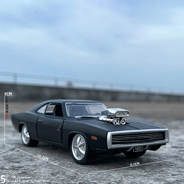 1:32 Dodge Charger R/T 1970 Alloy Muscle Car Model Sound and Light Pull Back Children's Toy Collectibles Birthday gift - Image 5