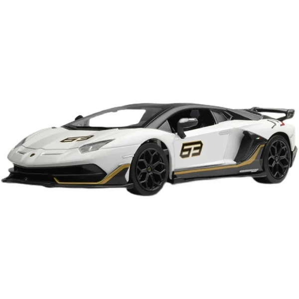 1:24 Lamborghini Aventado SVJ63 Supercar Alloy Die Cast Toy Car Model Sound and Light Children's Toy Collectibles Birthday gift - Image 4