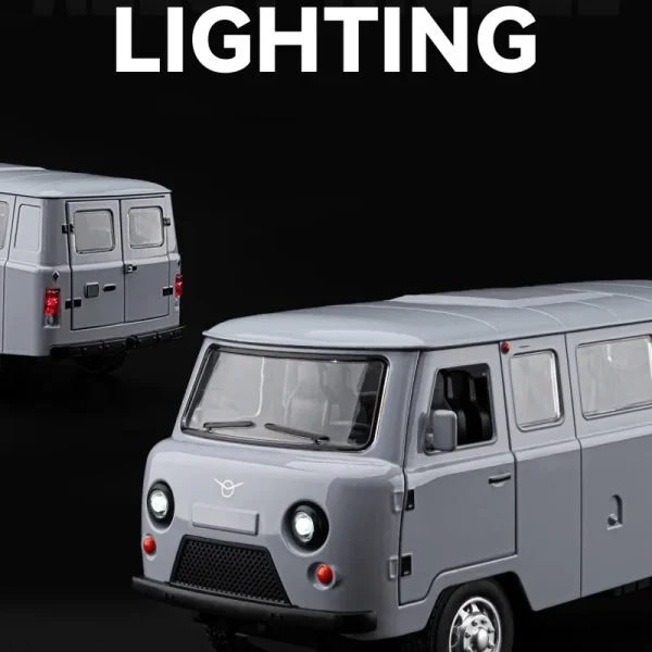1:18 Russian UAZ TRAVELER BUS Alloy Car Model Sound and Light Pull Back Children's Toy Collectibles Birthday gift - Image 6