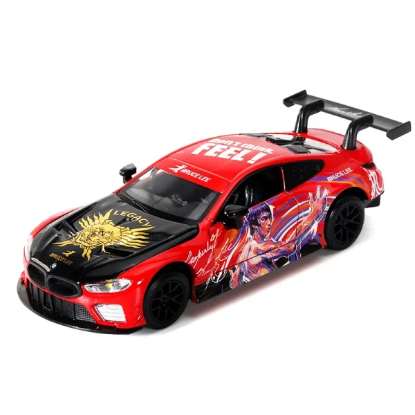 1:32 BMW M8 GTE Supercar Alloy Car Model Sound and Light Pull Back Children's Toy Collectibles Birthday gift - Image 4