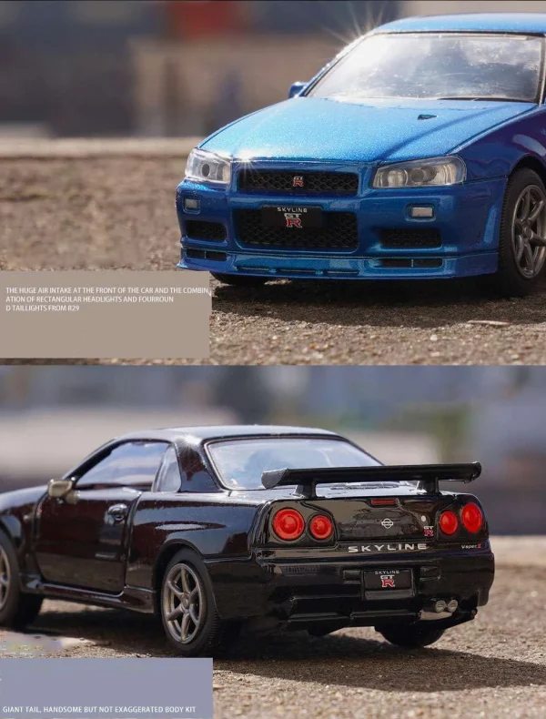 JKM 1:36 Nissan GTR R34 Skylin Alloy Car Diecasts & Toy Vehicles Car Model Miniature Scale Model Car For Children - Image 9
