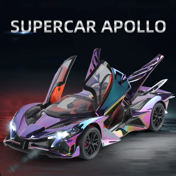 1:24 Apollo Project EVO Electroplate Supercar Alloy Muscle Car Model Sound and Light Children's Toy Collectibles Birthday gift - Image 3