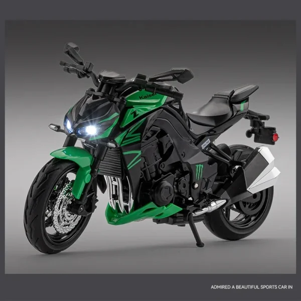 1:12 Kawasaki Z1000 Alloy Die Cast Motorcycle Model Toy Vehicle Collection Sound and Light Off Road Autocycle Toys Car - Image 5