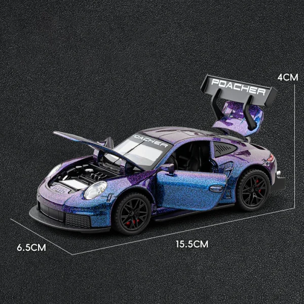 1:32 911 GT3 RS Alloy Die Cast Toy Car Model Sound and Light Children's Toy Collectibles Birthday gift - Image 5