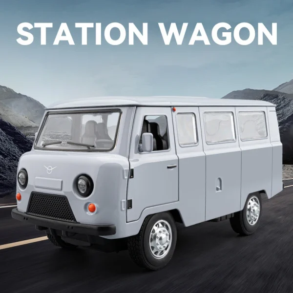 1:18 Russian UAZ TRAVELER BUS Alloy Car Model Sound and Light Pull Back Children's Toy Collectibles Birthday gift - Image 2