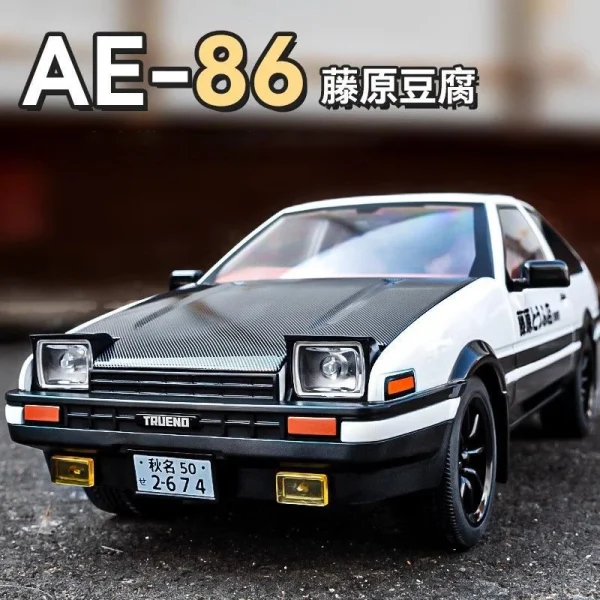 1:18 Initial D AE86 Alloy Car Model Sound and Light Children's Toy Collectibles Birthday gift