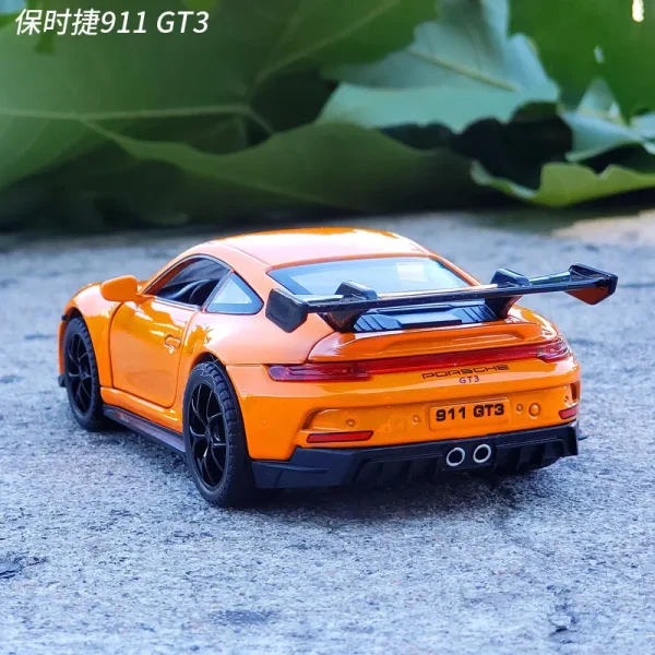 1:32 Porsche 911 GT3 Supercar Alloy Car Model With Pull Back Sound Light Children Gift Collection Diecast Toy Model - Image 5