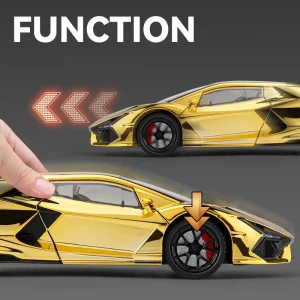 1:24 Lamborghini Revuelto With Spray Alloy Car Diecasts & Toy Vehicles Metal Toy Car Model Sound and light Collection Kids Toy