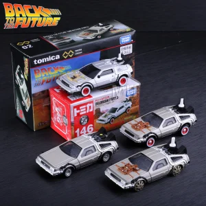 TOMY DMC-12 DeLorean DMC I II III Back To The Future Time Machine Mr.Fusion Diecast Toy Vehicle Car Model