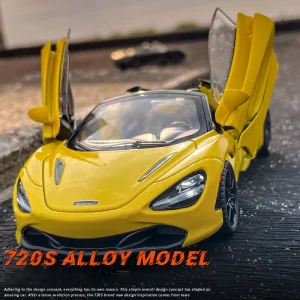 1:18 720S Supercar Alloy Car Model Sound and Light Pull Back Children’s Toy Collectibles Birthday Gift