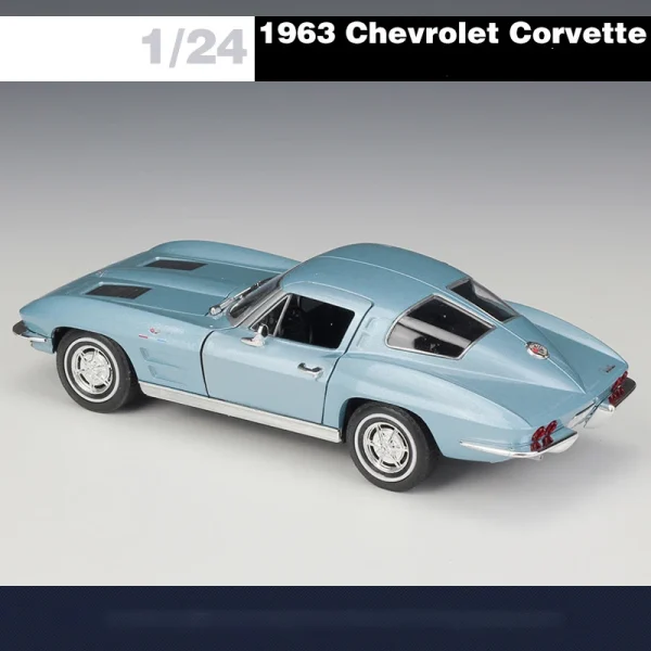 WELLY 1:24 Chevrolet Corvette 1963 Alloy Car Diecasts & Toy Vehicles Car Model Miniature Scale Model Car Toys For Children - Image 3