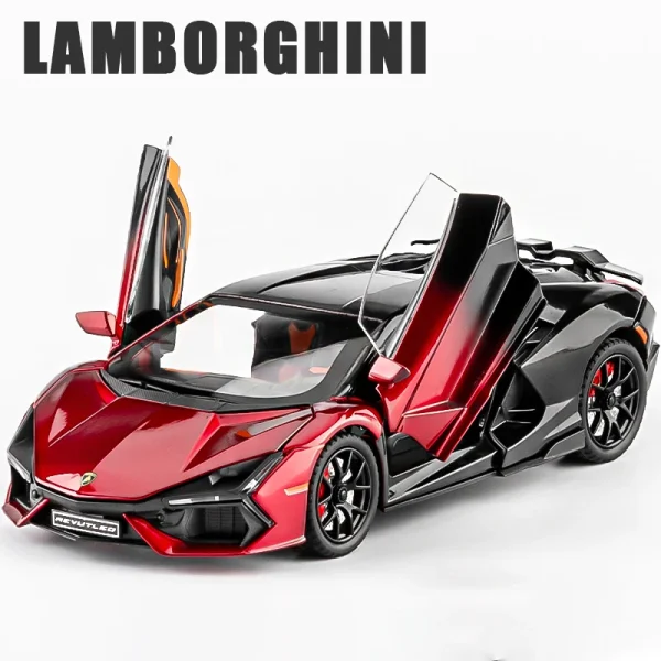 1:24 Lamborghini Revuelto Supercar Alloy Car Diecasts & Toy Vehicles Metal Toy Car Model Sound and light Collection Kids Toy - Image 4