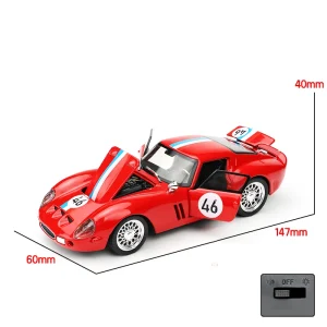 1:32 250 GTO Supercar Alloy Car Model Sound and Light Pull Back Children’s Toy Collectibles Birthday gift