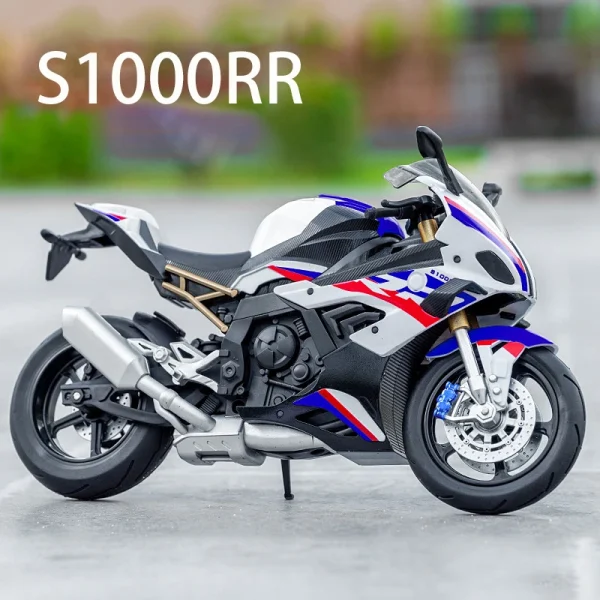 1:10 Kawasaki H2R Ninja S1000RR Alloy Die Cast Motorcycle Model Vehicle Collection Sound and Light Off Road Autocycle Toys Car - Image 4